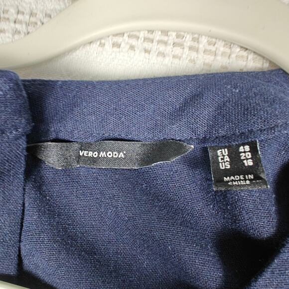 Vero Moda Navy Sleeveless Tiered Shift Dress Size 16 NEW - Picture 6 of 8